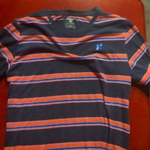 Hurley youth extra large orange stripped shirt.